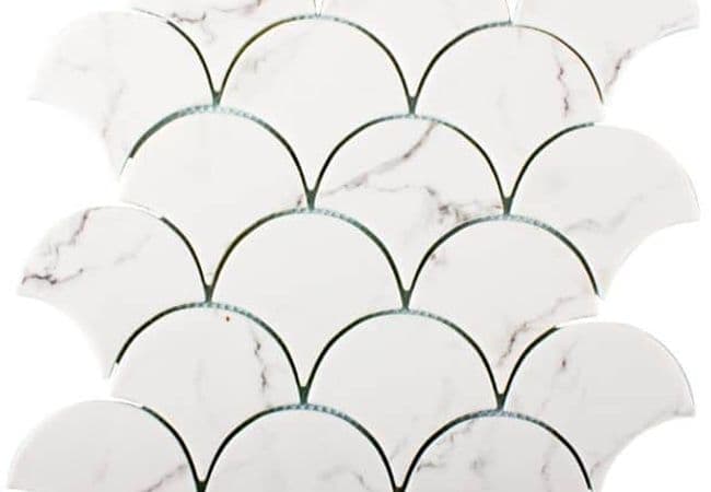 Ciot Tile Stone Glass Scale Statuario, Ciot Tiles