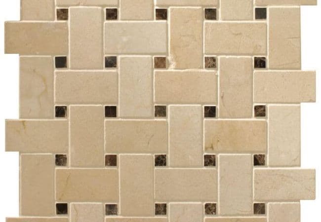 Ciot Tile Crema Marfil/Emperador Basketweave Polished — Ciot Tiles