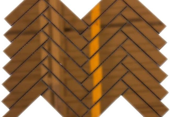 Ciot Tile Mirror Herringbone Bronze 1''x4'', Ciot Tiles