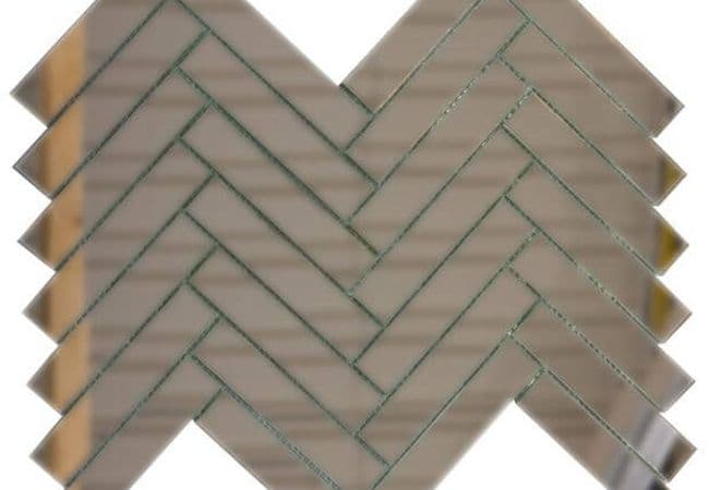 Ciot Tile Mirror Herringbone Clear 1''x4'', Ciot Tiles