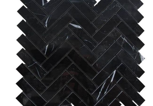 Ciot Tile Nero Marquina Arrow M Polished 3/4''x3'' — Ciot Tiles