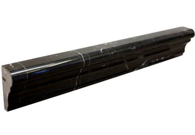 Ciot Tile Nero Marquina Frame Molding Polished 2''x12'', Ciot Tiles