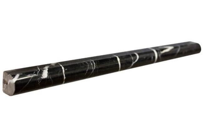 Ciot Tile Nero Marquina Pencil Molding Polished ¾''x12'' — Ciot Tiles