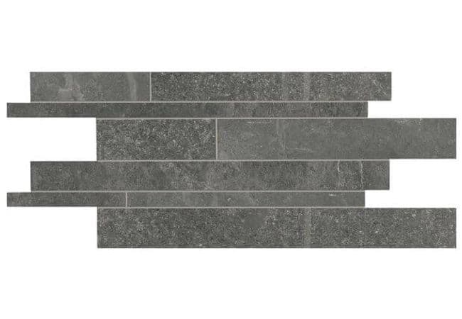 Ciot Tile 12''x24'' Groove Mos. Listelli Sfalsati Mistique Black Nat., Ciot Tiles