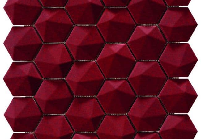 Ciot Tile 2.5'' 3Dhex Mos. Rubi Glossy — Ciot Tiles