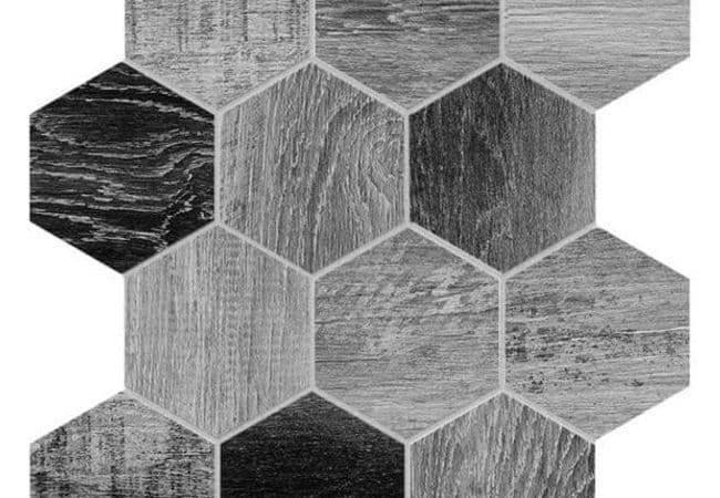Ciot Tile Barn Wood Mix Esagona Grey 4'' — Ciot Tiles
