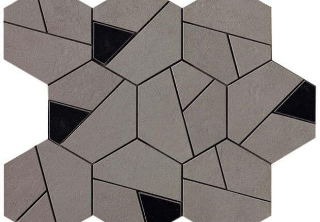 Ciot Tile Boost Mosaico Hex Smoke Black 10''x11'', Ciot Tiles