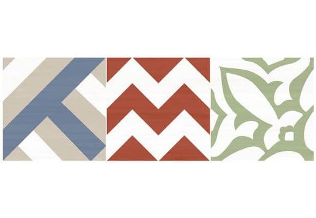 Ciot Tile Flou Decoro Patchwork Colors 8''x24'', Ciot Tiles