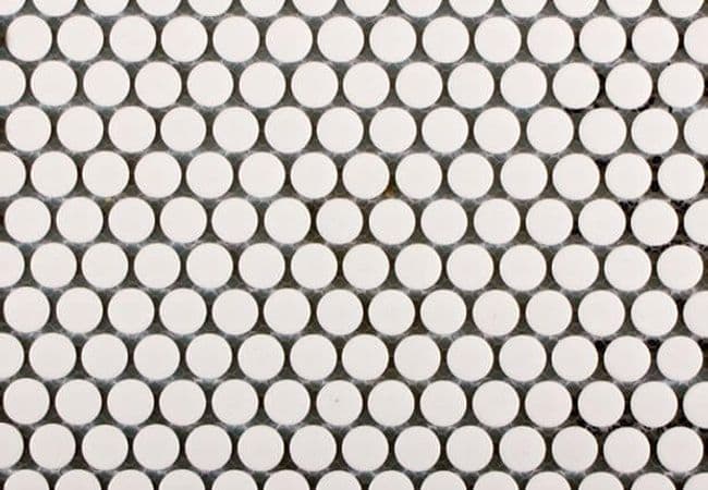 Ciot Tile Penny Round White Glossy 3/4'', Ciot Tiles
