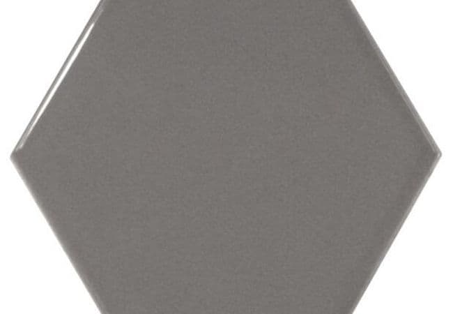 Ciot Tile Scale Hex Dark Grey Brillo 4''x5'', Ciot Tiles