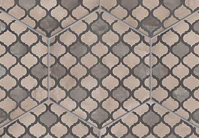 Ciot Tile Terra Esagono Decoro Coloniale F 8.5''x10'' — Ciot Tiles