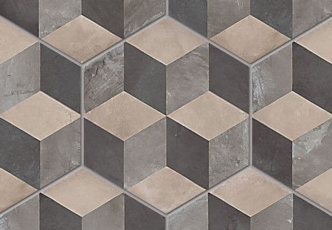 Ciot Tile Terra Esagono Decoro Cubo F 8.5''x10'' — Ciot Tiles