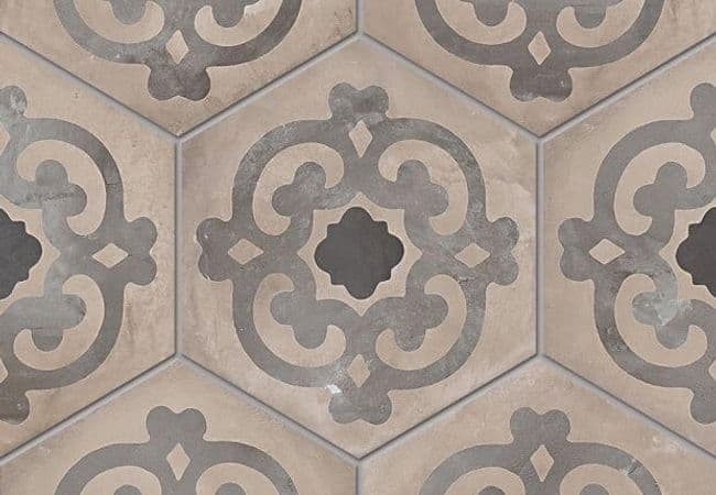 Ciot Tile Terra Esagono Decoro Fiore F 8.5''x10'' — Ciot Tiles