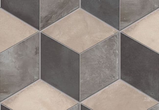 Ciot Tile Terra Esagono Decoro Rombo F 8.5''x10'', Ciot Tiles