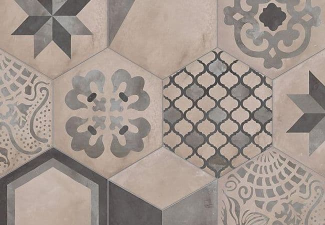 Ciot Tile Terra Esagono Mix Decori F 8.5''x10'' — Ciot Tiles