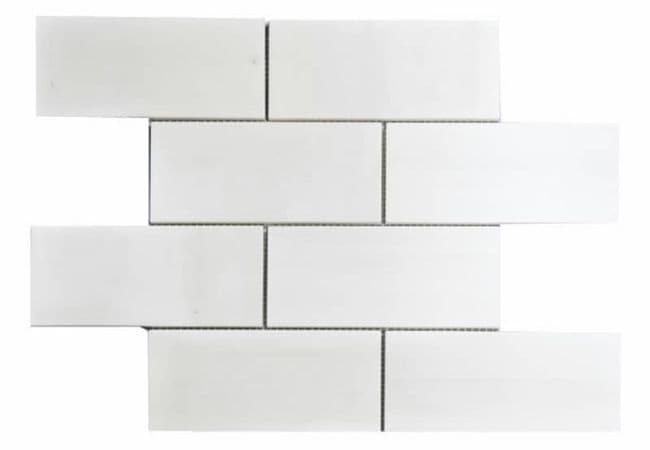 DZN 12stm036 Ariston 3x6 White Marble Subway Mosaics, DZN Mosaics