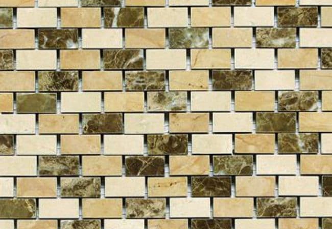 DZN 27stm003 Crema Marfil Emperador Light and Dark Pebble Marble Mosaics, DZN Mosaics