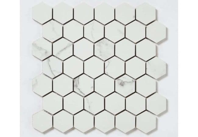 DZN 32stm018 Skyline Honed Hexagon Marble Mosaics, DZN Mosaics