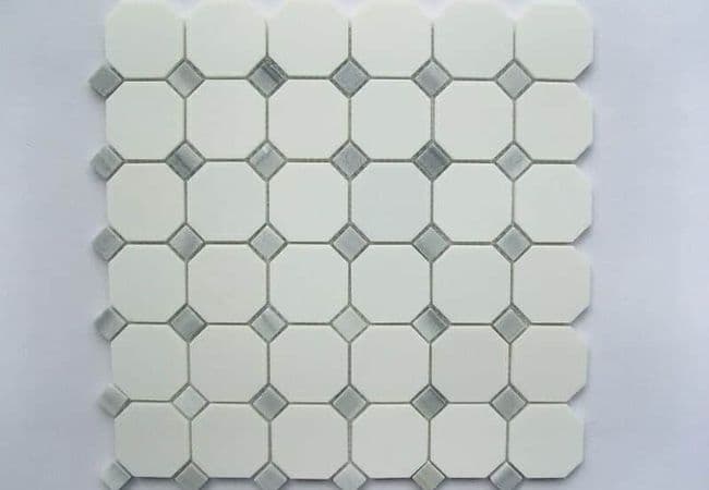 DZN 34stm036 Ariston and Marmara Gray Dots Hexagon Marble Mosaics, DZN Mosaics