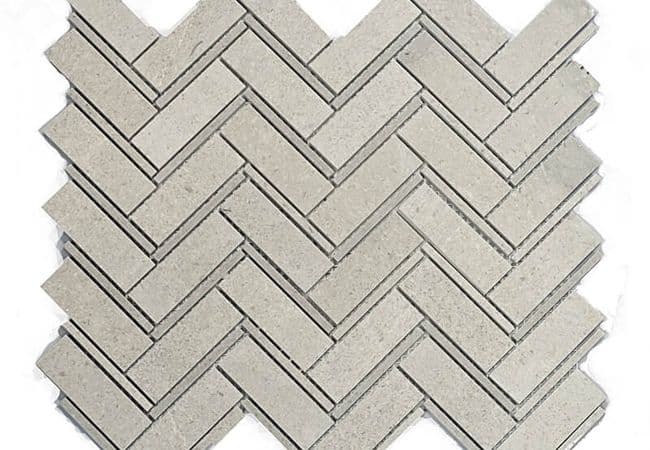 DZN 45stm060 Cinderella Gray Herringbone Marble Mosaics, DZN Mosaics