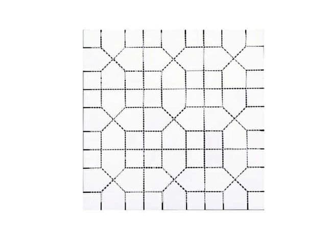 DZN 70STM036 Ariston White Puzzle Square Polsihed Marble Mosaics, DZN Mosaics