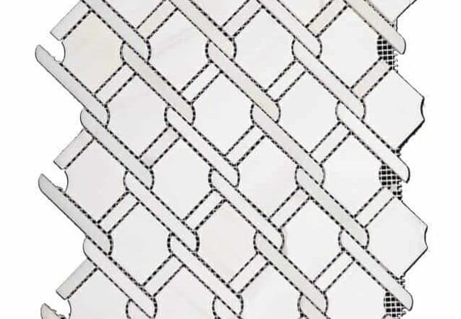 DZN 95STM036 Polished Knots Weave in Oriental Gray Marble Mosaics, DZN Mosaics