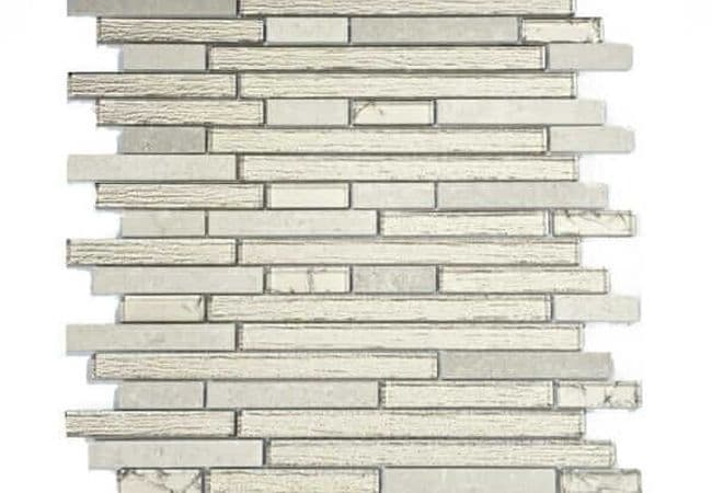 DZN CBM022 Cinderella Marble with Crackle Grey Glass Mosaics, DZN Mosaics