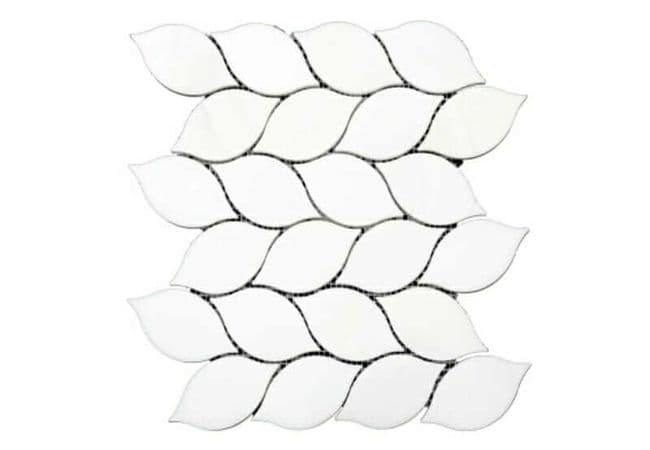 DZN Ld036 Polished Petal Leaf Dolomite White Marble Mosaics, DZN Mosaics