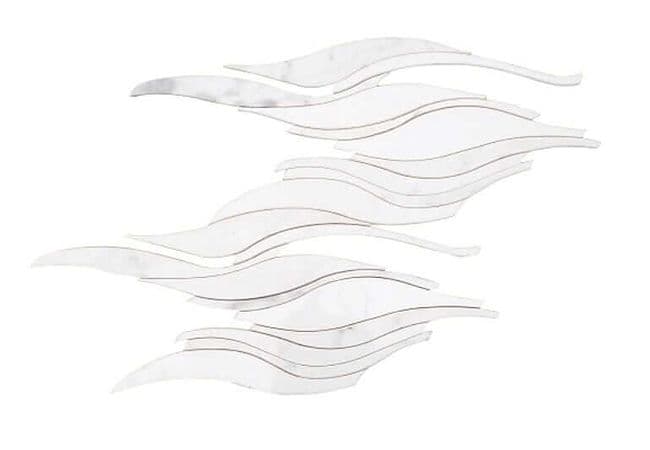 DZN Oa01 Carrara the Wave Polished Marble Mosaics, DZN Mosaics