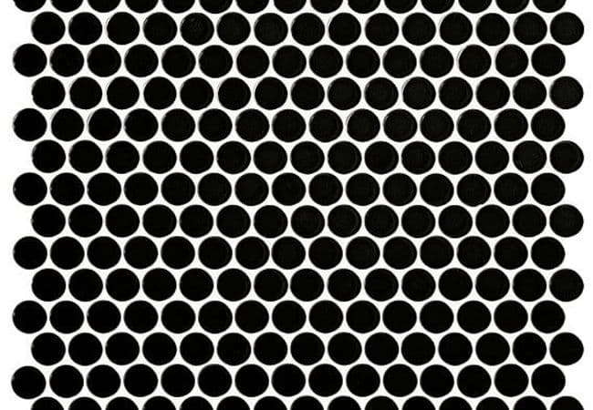 Daltile Retro Rounds Canvas Blk Gls, Daltile