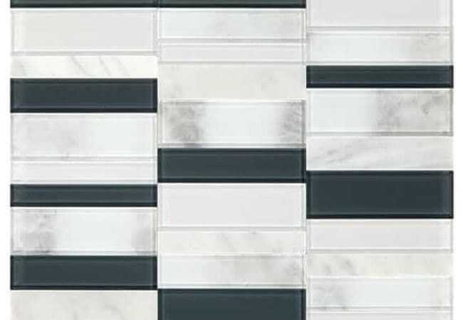 Daltile SimplyStick Mosaix Carrara White And Glass Blend, Daltile