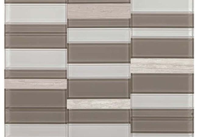 Daltile SimplyStick Mosaix Chenille White And Glass Blend, Daltile