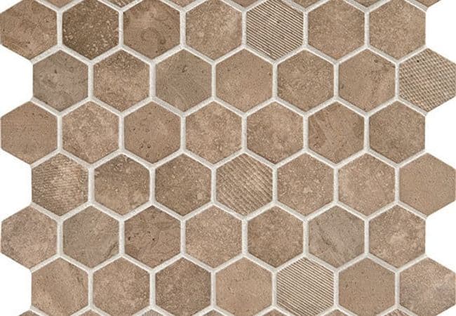 Daltile Vintage Hex Relic Umber, Daltile