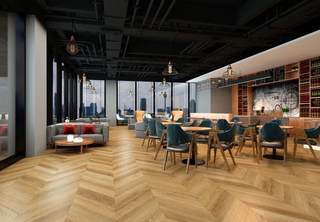 Fuzion Flooring Dynamix XL Chevron flooring collection sample