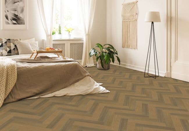 Fuzion Flooring Velvet Grove Herringbone flooring collection sample