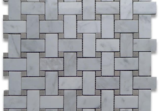 MDR Marble Mosaic Basketweave Bianco Carrara, MDR Stone