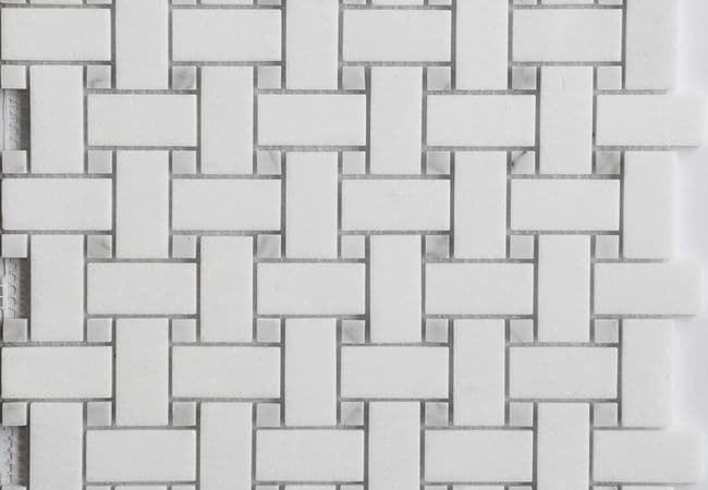 MDR Marble Mosaic Basketweave Thassos, MDR Stone