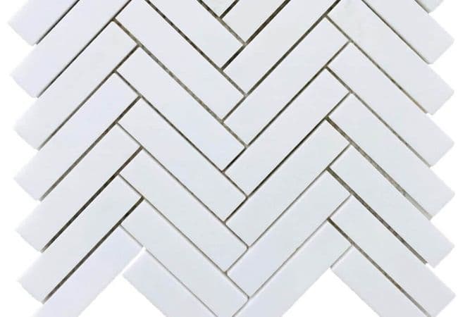 MDR Marble Mosaic Herringbone Thassos — MDR Stone