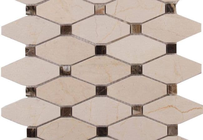 MDR Marble Mosaic Long Octagon Crema Marfil — MDR Stone