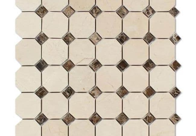 MDR Marble Mosaic Octagon Crema Marfil — MDR Stone