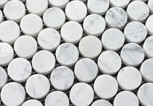 MDR Marble Mosaic Penny Rounds Bianco Carrara — MDR Stone