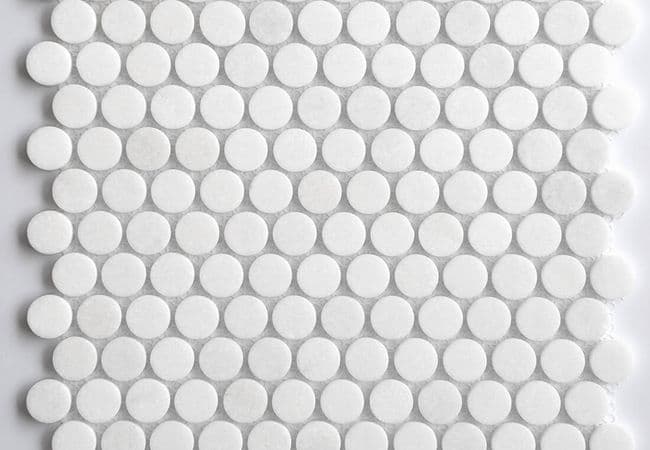 MDR Marble Mosaic Penny Rounds Thassos — MDR Stone