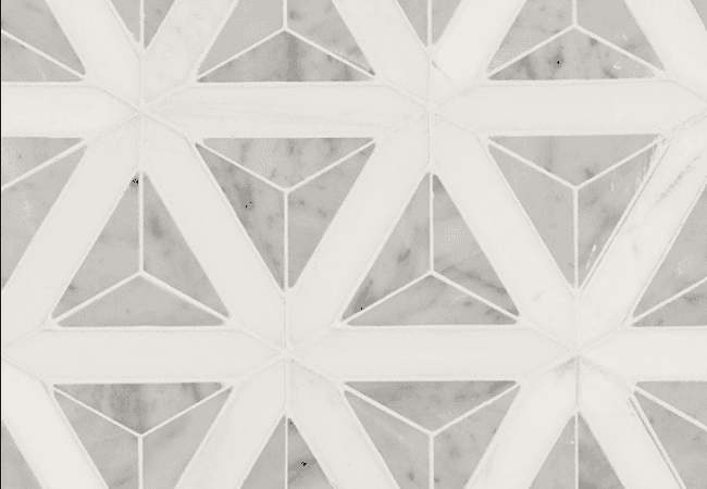 MSI Carrara White Faceted Polished Marble Mosaics, MSI Surfaces