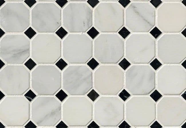 MSI Greecian White 2" Octagon With Black 5/8x5/8 Polished In 12x12 Mesh — MSI Surfaces
