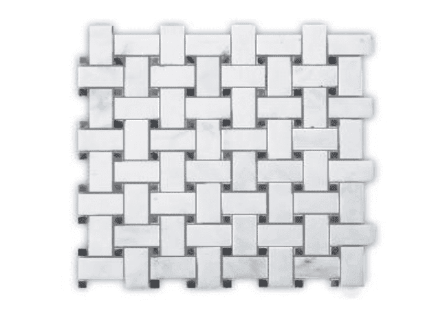 Mango Tile Alps Oriental White Basket Weave Polished MG670, Mango Tile and Mosaics