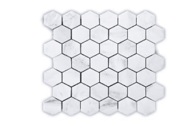 Mango Tile Carrara 2 Hexagon Polished MG636, Mango Tile and Mosaics