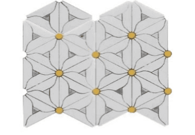 Mango Tile Golden Flower MG974, Mango Tile and Mosaics