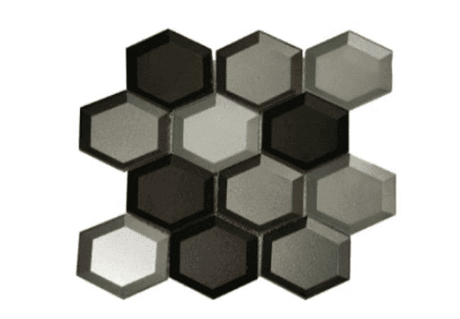 Mango Tile Grey 3d 3 Bevelled Hexagon MG5905, Mango Tile and Mosaics