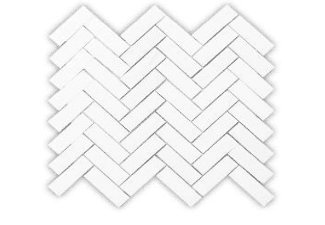Mango Tile Jazz White Herringbone 1x3 MG896, Mango Tile and Mosaics