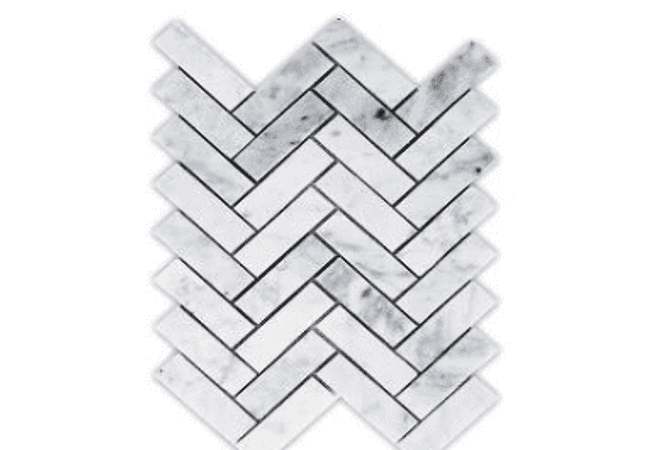 Mango Tile Milton Mountain White Herringbone MG898, Mango Tile and Mosaics